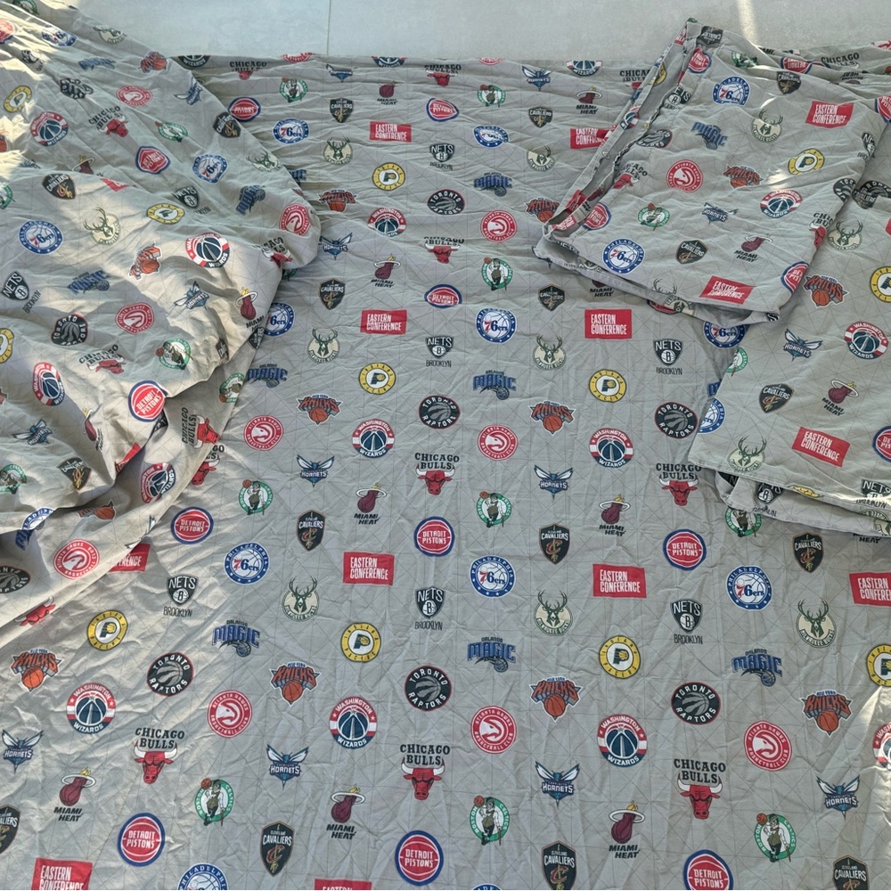 Pottery Barn Teen NBA team logo bed sheets - FULL size, complete set